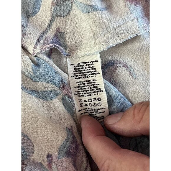 Free People Floral Print Long Sleeve Mini Dress Keyhole Front AND Back Small - Picture 9 of 10